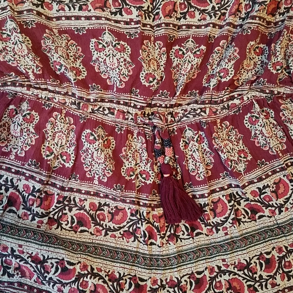 Boho American Eagle Burgundy Romper L - Picture 2 of 3